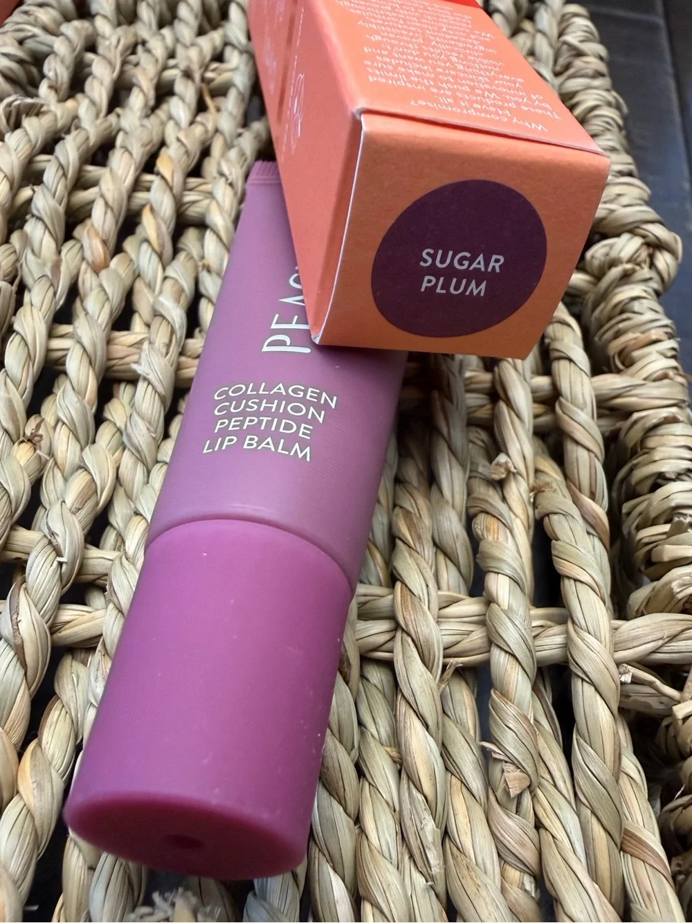 Peach & Lily Collagen Cushion Peptide Lip Balm Sugar Plum 12mL NIB